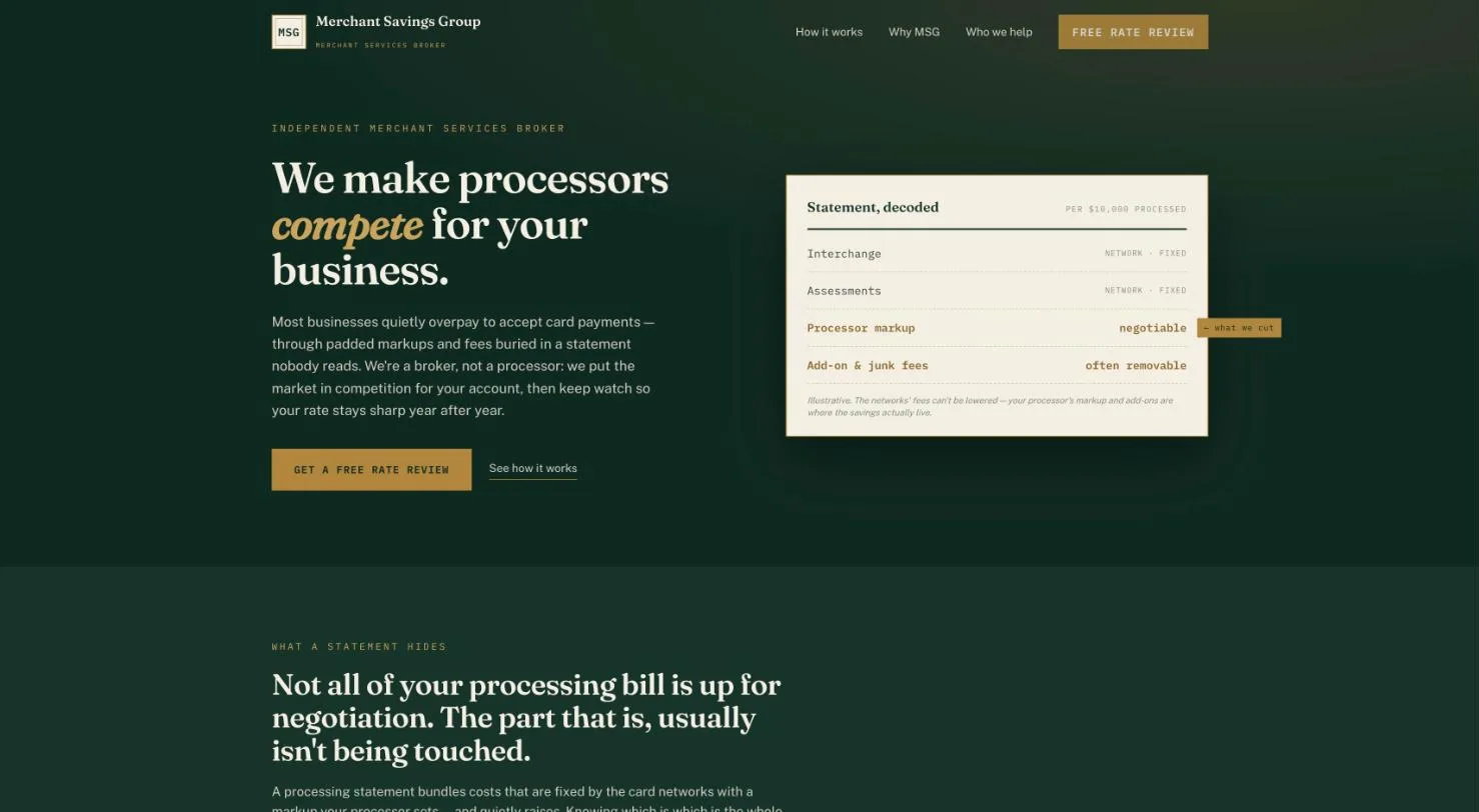 Merchant Savings Group homepage